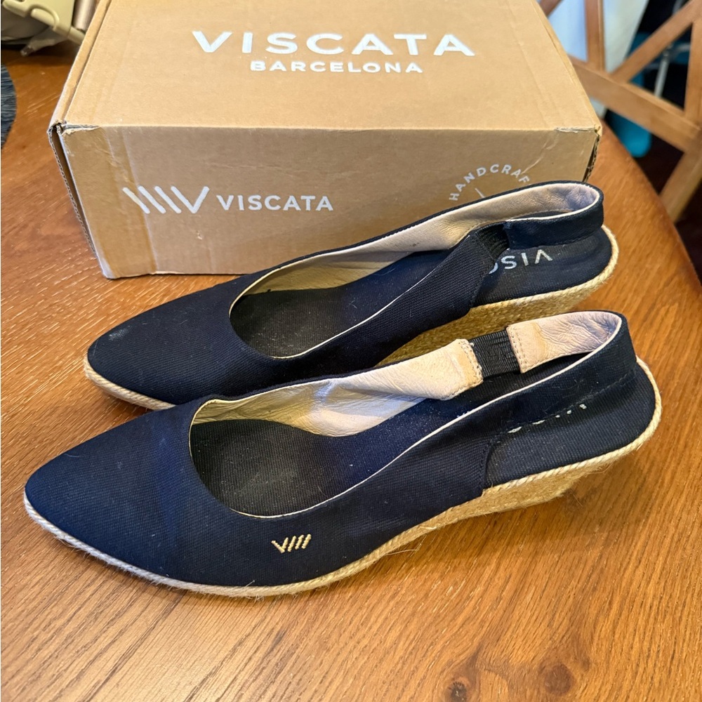 Viscata Lioret Black Espadrilles with Casual Style Size 41 EUR